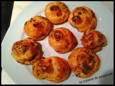 Chouquette au tomate séchées lardon et fromage au thermomix ou sans