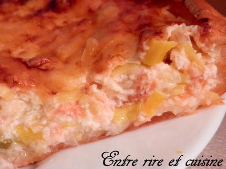 Quiche aux poireaux et au saumon