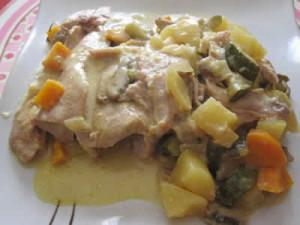 Cuisse de dinde aux légumes avec cookeo