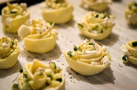 Feuilletés chèvre courgette miel en roses - Les Petits Plats de Mélina