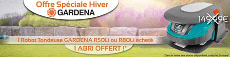 Un robot tondeuse Gardena acheté, un abri offert !