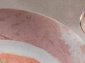 Bavarois crevettes roses gaspacho amandes