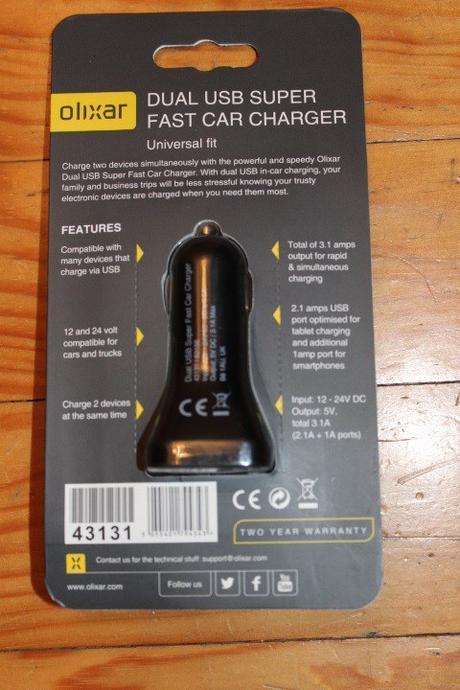 Test Chargeur Voiture Olixar Dual USB Super Rapide 3.1A mobilefun 1