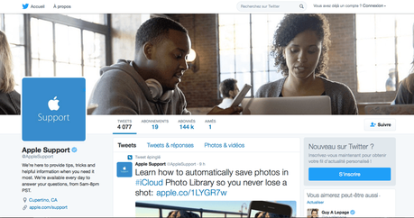 Apple propose un nouveau compte de support technique sur Twitter