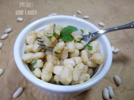 Haricots lingots blancs au sésame et cumin Haricots lingots blancs au sésame et cumin