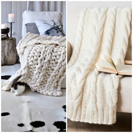 maille dans la deco, plaid, maille