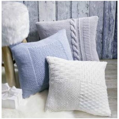 coussin mailles, tricotés