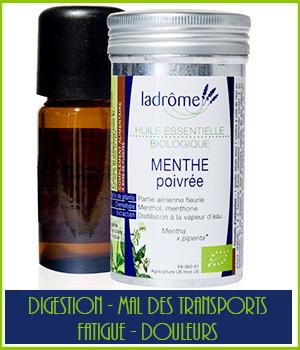 Huile essentielle bio Menthe poivrée - Ladrôme 