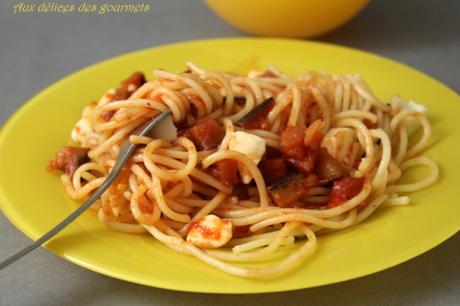 PÂTES AUBERGINES MOZZARELLA