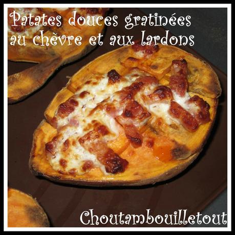 patate douce chèvre lardon