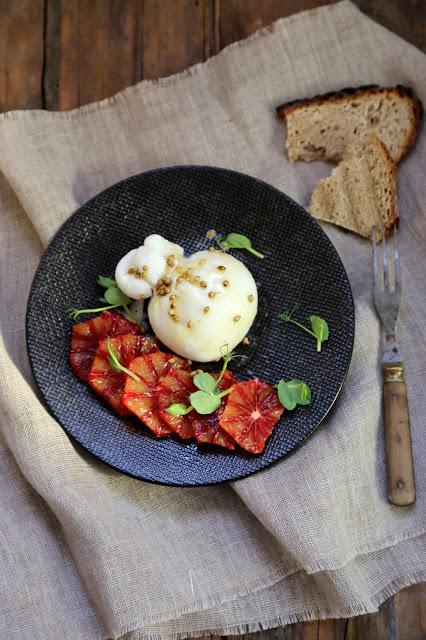 burrata , orange sanguine , Ottolenghi , mozzarella