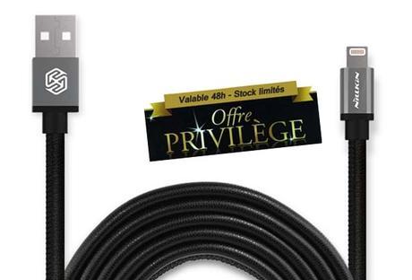 Offre privilège : -55% sur le câble de recharge Lightning Nillkin Gentry