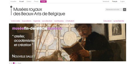 Page d'accueil des musées royaux des Beaux-Arts de Belgique