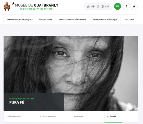 Page d'accueil du musée du quai Branly