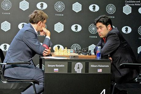 Victoire de Sergey Karjakin sur Hikaru Nakamura dans la ronde 2 - Photo © Amruta Mokal 