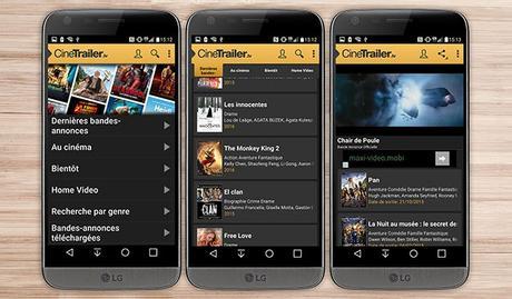 cinetrailer applications smartphone Android cinéma