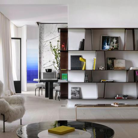 salon appart paris et bibli alu verni dessine pour pouenat