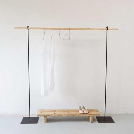 penderie ouverte bois cuivre