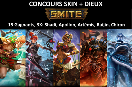 [Concours] Smite : Skadi, Apollon, Artémis, Raijin, Chiron + skins