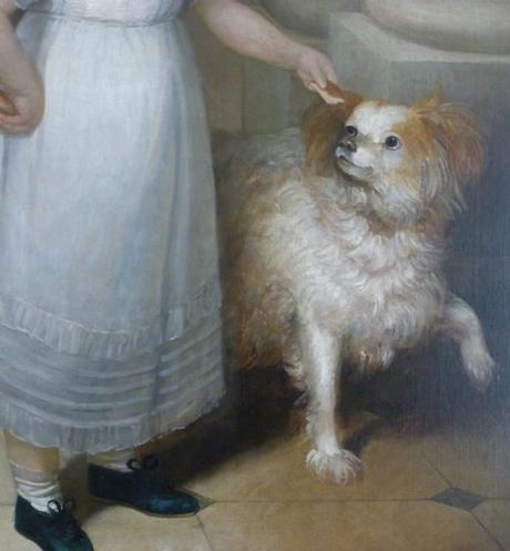 1810 ca Studio or circle of William Owen, Portrait of a Young Girl with her Pets chien