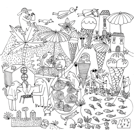 J'ai réalisé une grande frise à colorier qui s'appelle 