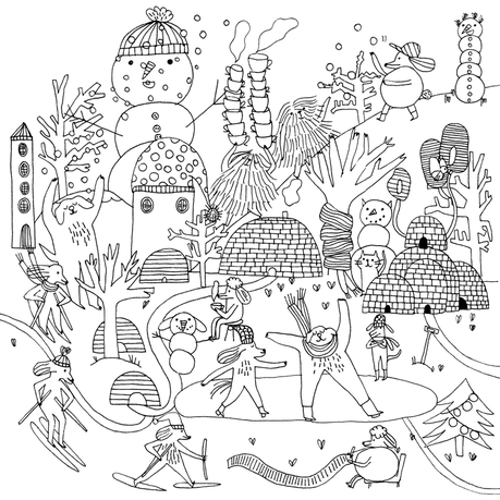 J'ai réalisé une grande frise à colorier qui s'appelle 