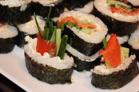 Sushi au saumon fumé et fromage à la crème au citron