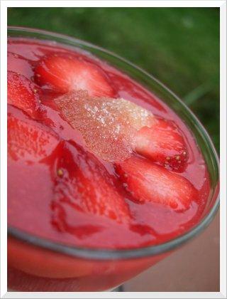 Douceur mangue fraise en verrine