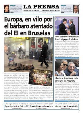 Les attentats à Bruxelles et Zaventem dans la presse rioplatense - Article n° 4800 [ici]