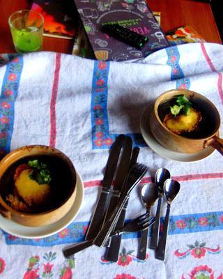 Soupe de kale gratinée