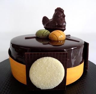 Entremet mangue-passion et chocolat