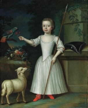 OM_1700-50 Circle of Bartholomew Dandridge Portrait of a young girl said to be Miss Mildred Drew