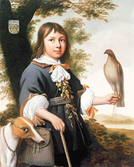 OC_1650 ca Bernard Vaillant Enfant avec un faucon et un levrier