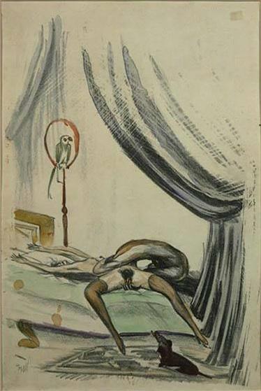 M 1910 ca Unbekannte Kunstler, Liebespaar handcolorierte Lithographie auf Papier
