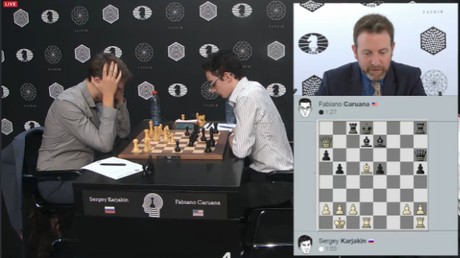 Le duel décisif entre Sergey Karjakin et Fabiano Caruana dans ce tournoi d'échecs des candidats - Photo © Chess & Strategy