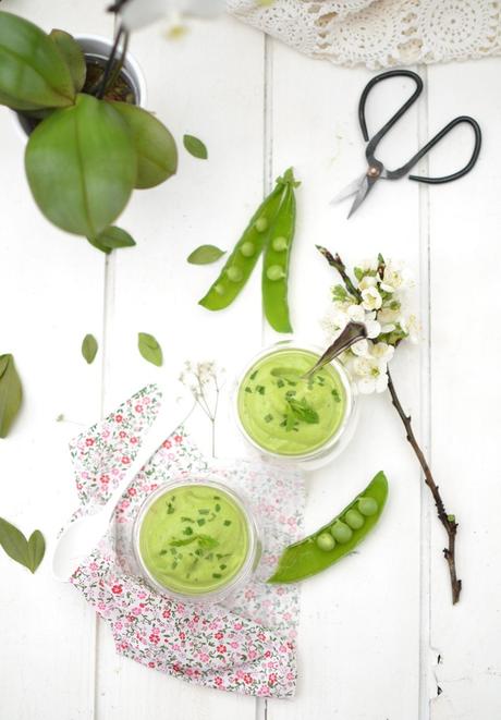 Crèmes de petits pois à la menthe
