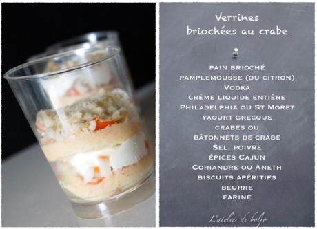Verrines apéritives façon Tiramisu briochées au crabe 2
