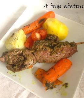 Brochettes d'agneau beurre persillé