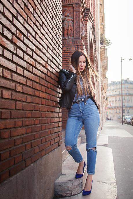 asos mom jean and leather biker jacket fashion blog