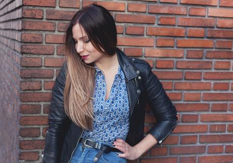 perfecto cuir zara chemisier motif paisley