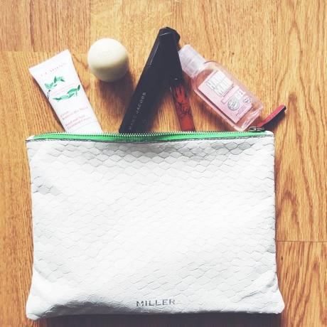 Miller pochette en cuir blanc taille L vanity trousse beauté blog 
