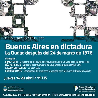 Cycle de conférences sur Buenos Aires dans les années de plomb [à l'affiche]