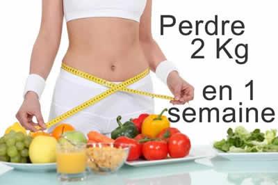 menus pour perdre 2 kilos en une semaine