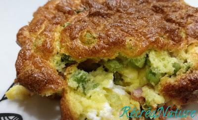 Soufflés Printaniers aux Petits Pois, à la Fêta et à l'Ail des Ours