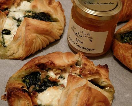 Paniers feuilletés aux épinards, chèvre, noix et miel {en partenariat avec l'Abeille du Terroir}