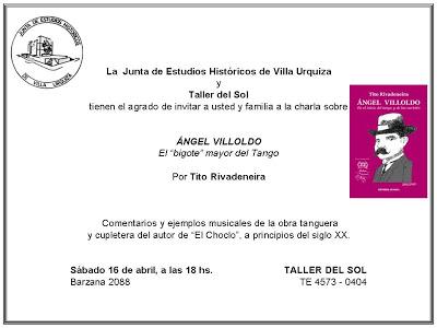 Conférence sur Villoldo ce soir à Villa Urquiza [à l'affiche]