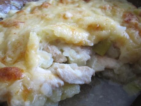 Gratin de poireaux/poulet