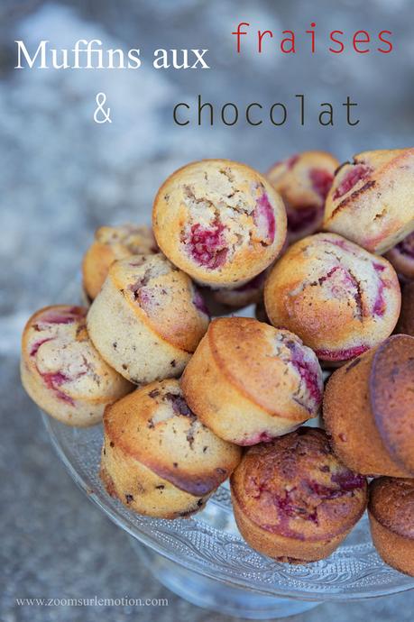 Muffins aux fraises et pépites de chocolat