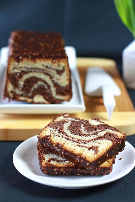 Cake marbré de François Perret, glacé façon Rocher