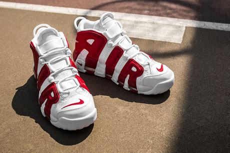 Releasing: Nike Air More Uptempo “Bulls” (White/Gym Red)